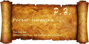 Porter Harmatka névjegykártya